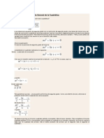 Deducción de La Fórmula General de La Cuadrática