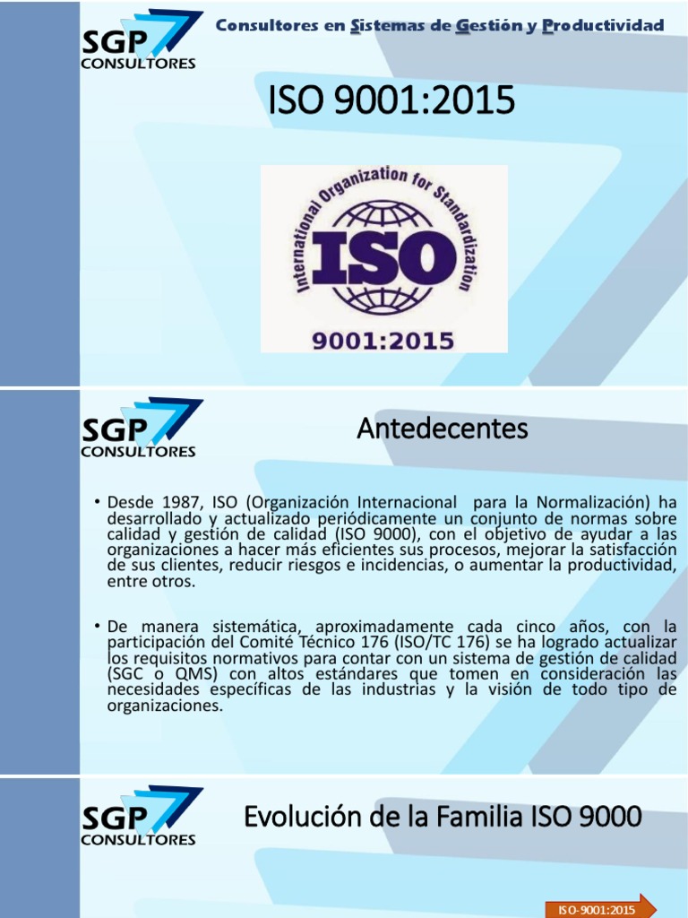 Evolución de la Norma ISO 9001:2015 | PDF | Organización internacional ...
