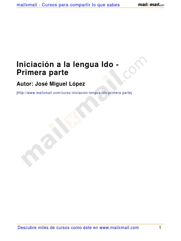 Iniciación Al Lenguaje Ido (1a Parte) PDF Adverbio Adjetivo