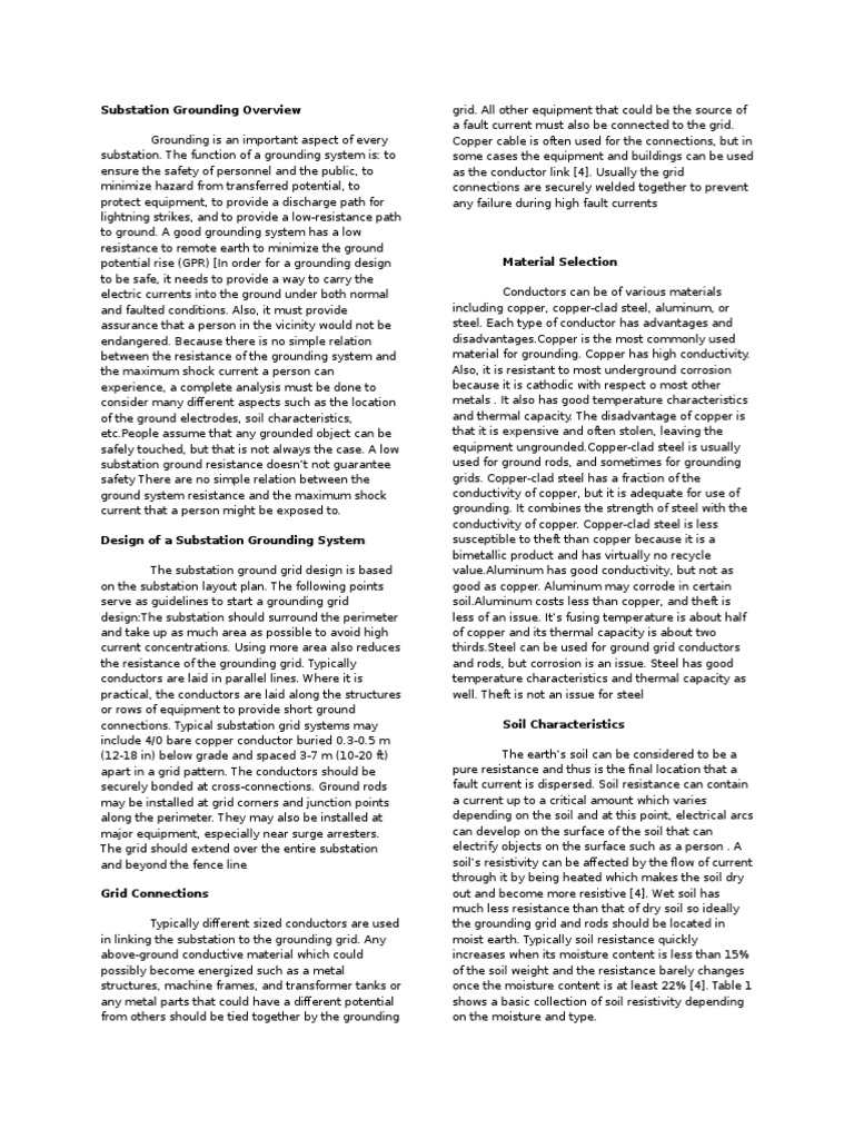 Substation Grounding System Design Guide | PDF | Electrical Substation ...
