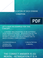 Omplication of Each Disease Condition