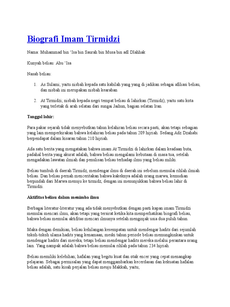 Biografi Perawi Al Hadits Pdf