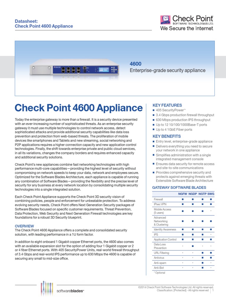 4600 Appliance Datasheet | PDF | Computer Security | Security