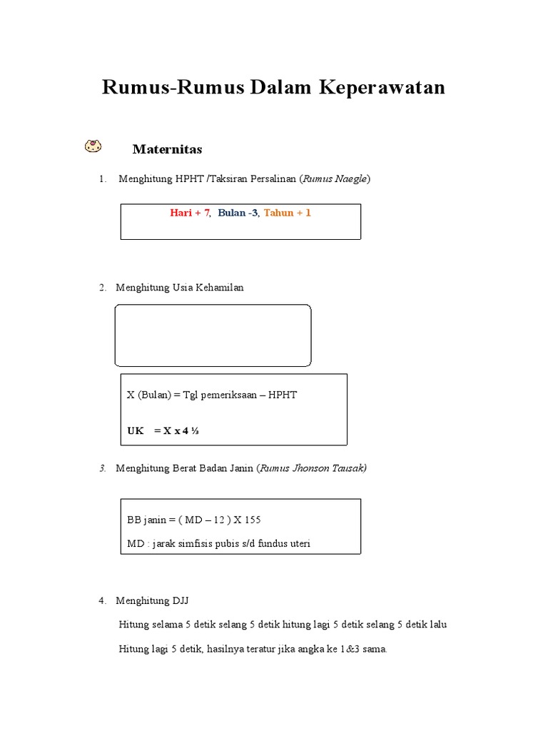 Rumus Keperawatan