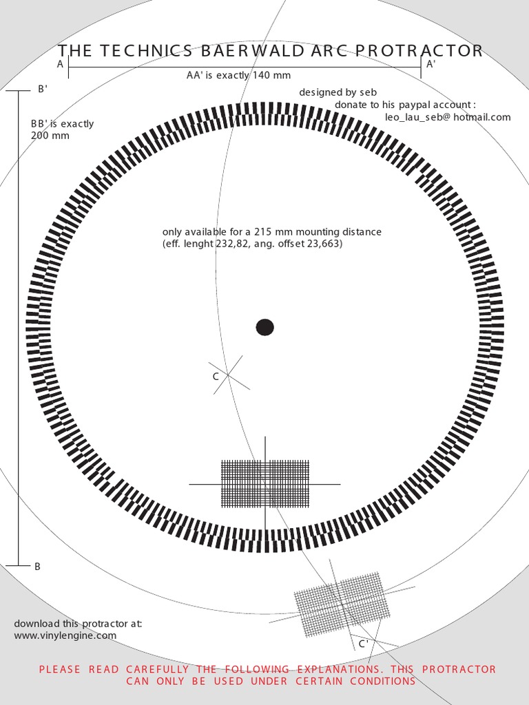 The Technics Baerwaldarc Protractor