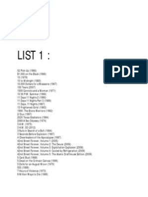 Movies Lists, PDF