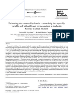 Estimating The Saturated Hydraulic Conductivity in A Spatially Variable Soil With Different Permeameters: A Stochastic Kozeny-Carman Relation