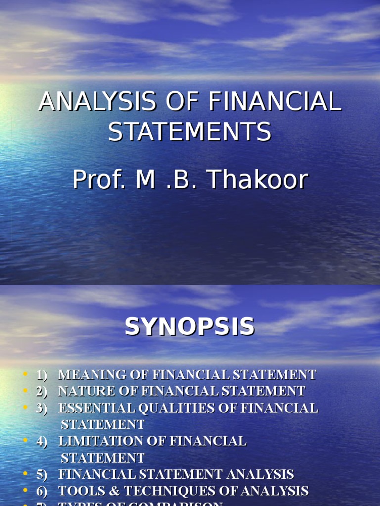 Financial Statement Analysis Overview | PDF | Dividend | Equity (Finance)