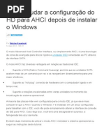 Como Mudar a Configuração Do HD Para AHCI Depois de Instalar o Windows