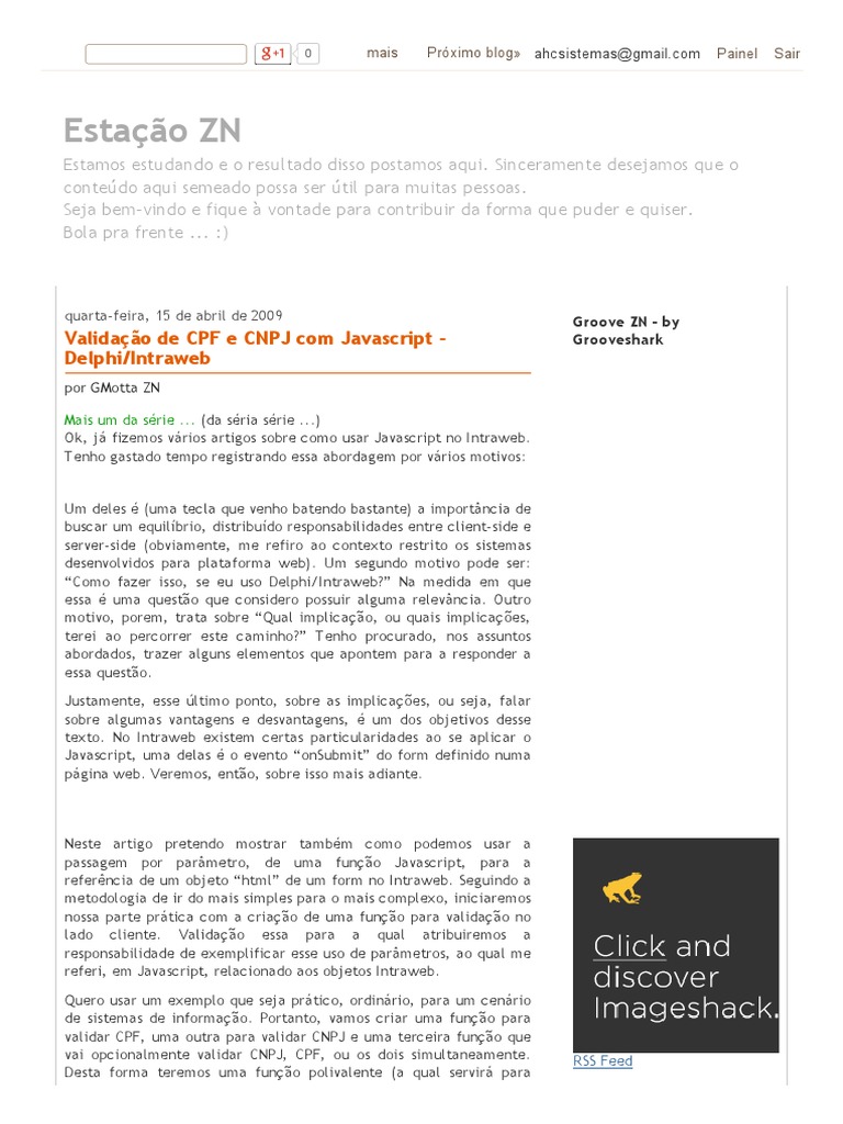 Validação de CPF e CNPJ com Javascript | PDF | Script Java | Rede ...