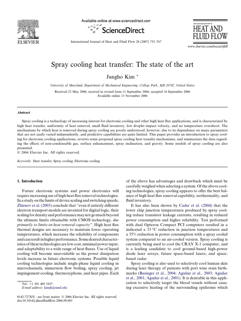 Advances in Spray Cooling for Electronics | PDF | Heat Transfer ...