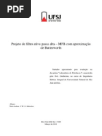 relatorio_1Projeto de filtro ativo passa alta – MFB com aproximação de Butterworth