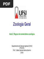 Aula 2 Regras de Nomenclatura Zoologica 2015 1