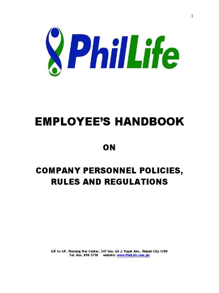 Phil Life Employees Handbook | PDF | Employment | Performance Appraisal