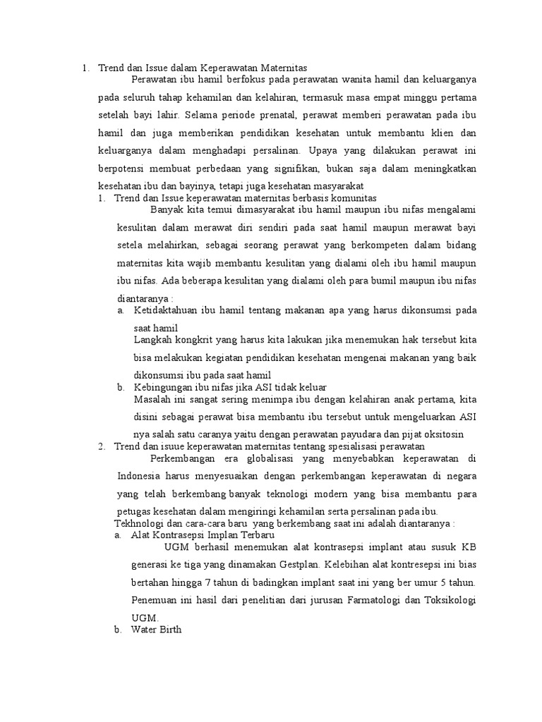 Trend dan Issue dalam Keperawatan Maternitas.docx