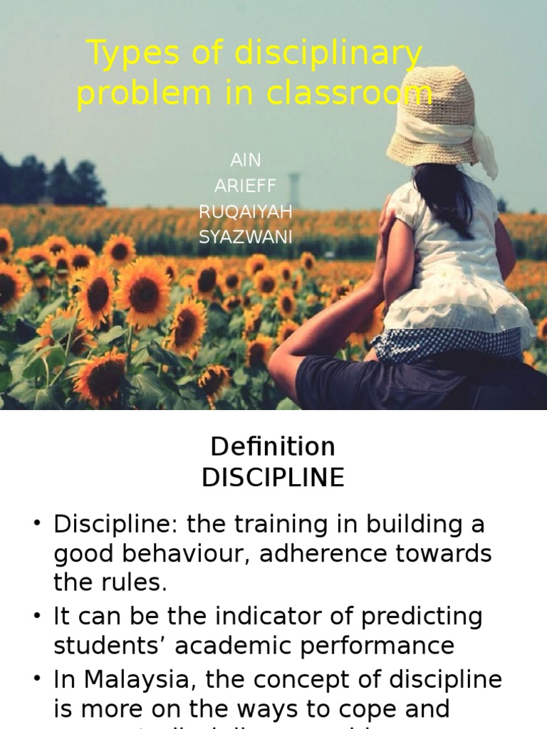 Types of Disciplinary Problem in Classroom | PDF | Self-Improvement