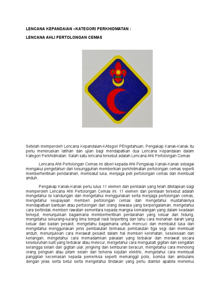 Lencana Ahli Pertolongan Cemas Pdf