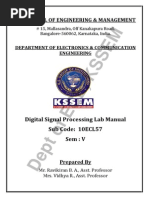 Download DSP Lab Manual 10ECL57 - VTU Syllabus by Ravikiran B A SN258375656 doc pdf
