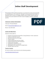 Edmodo Online Staff Development: Course Description