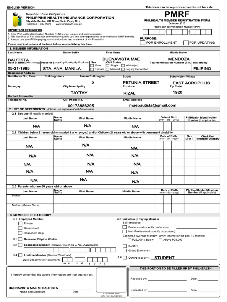 Pmrf Philhealth Free Download