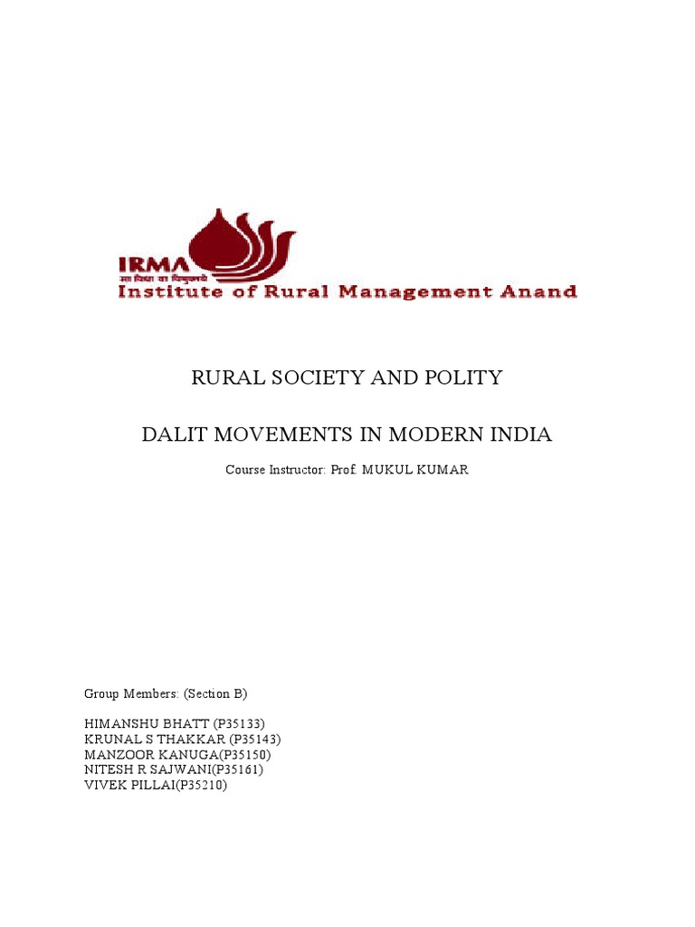 Dalit Movements in Modern India | PDF | Dalit | Government