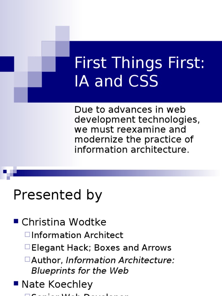 Modernizing Information Architecture | PDF | Html | Cascading Style Sheets