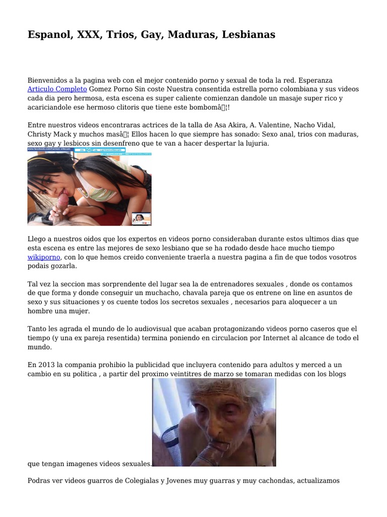 Espanol, XXX, Trios, Gay, Maduras, Lesbianas PDF Película pornográfica La sexualidad humana