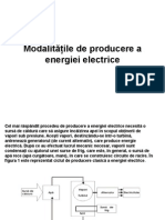 Modalităţile de Producere A Energiei Electrice