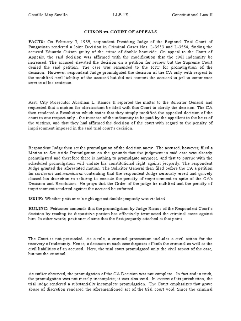Double Jeopardy Case Digests PDF Double Jeopardy Acquittal