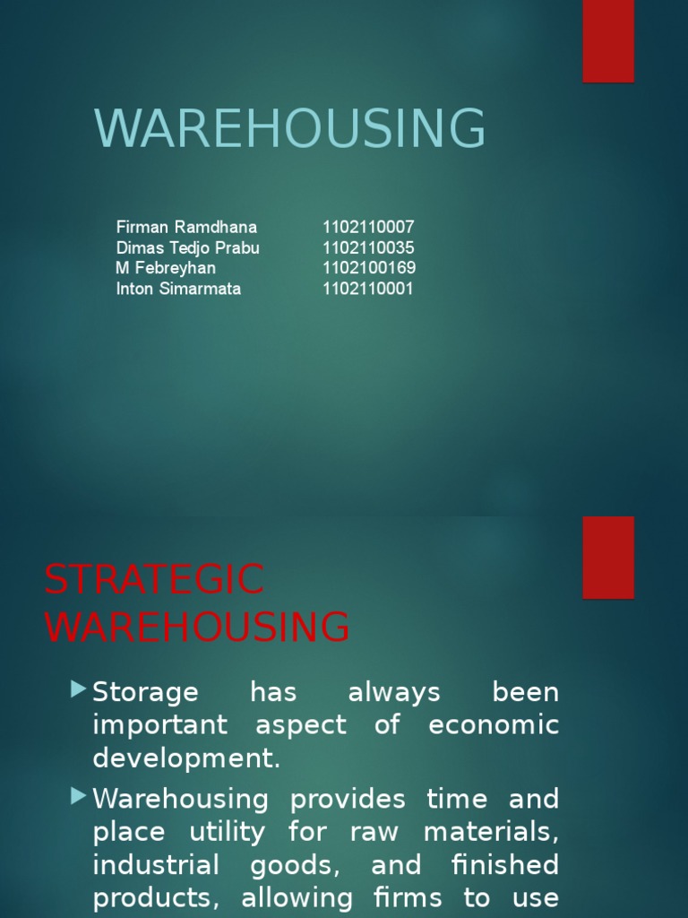 Strategic Benefits of Warehousing | PDF | Warehouse | Logistics