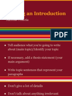 Success Criteria For Writing An Introduction