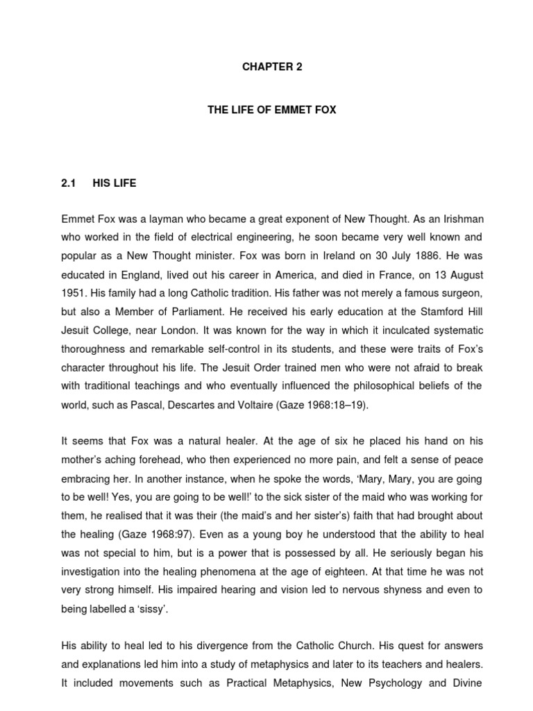 The Life of Emmet Fox | PDF | New Thought | Faith Healing