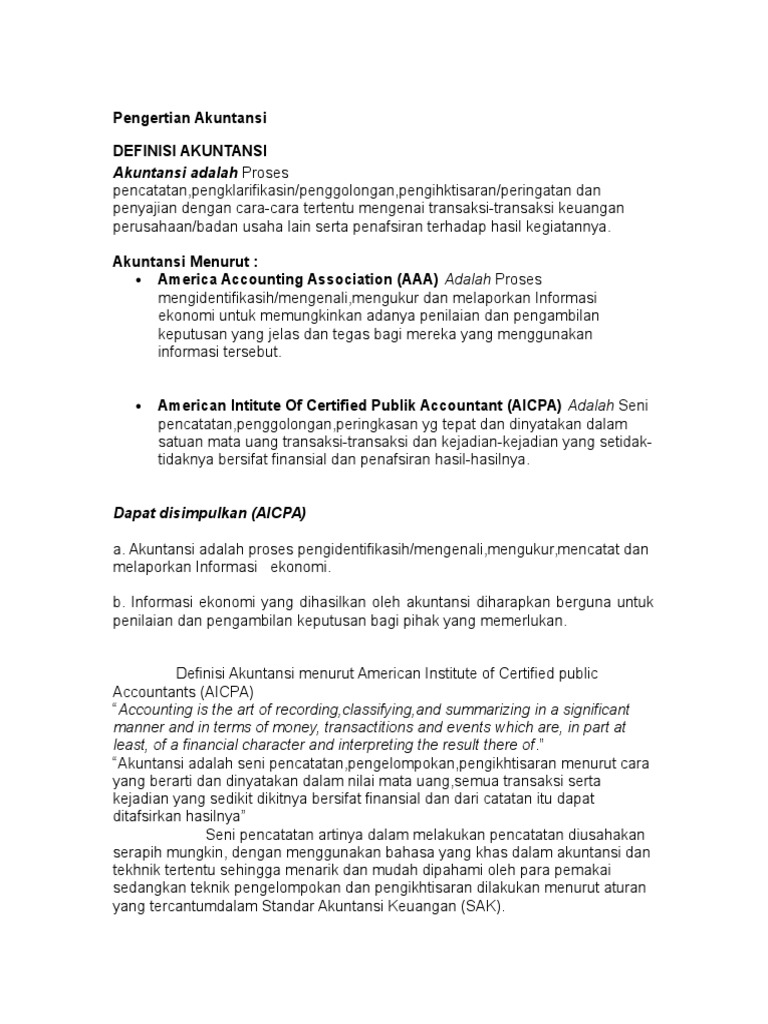 Perbedaan Definisi Akuntansi Menurut Aicpa Dan Aaa - Tips Membedakan