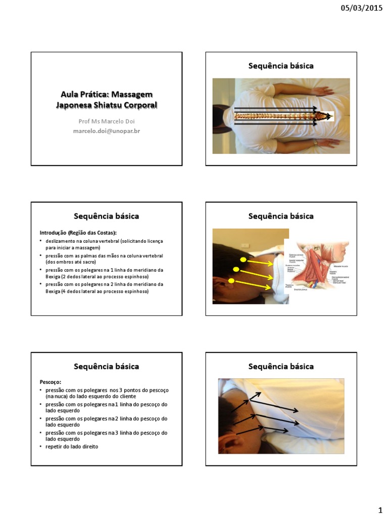 Shiatsu Massagem Sequência Corporal Básica | PDF | Coluna vertebral ...