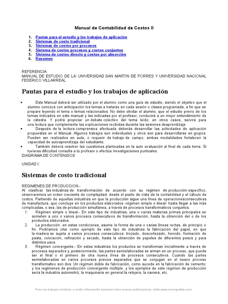 Guía de Sistemas de Costos II | PDF | Costo | Inventario