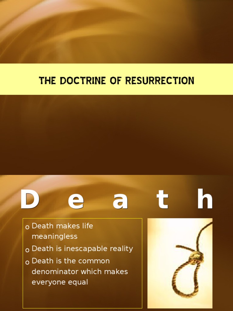 Understanding the Doctrine of Resurrection | PDF | Resurrection ...