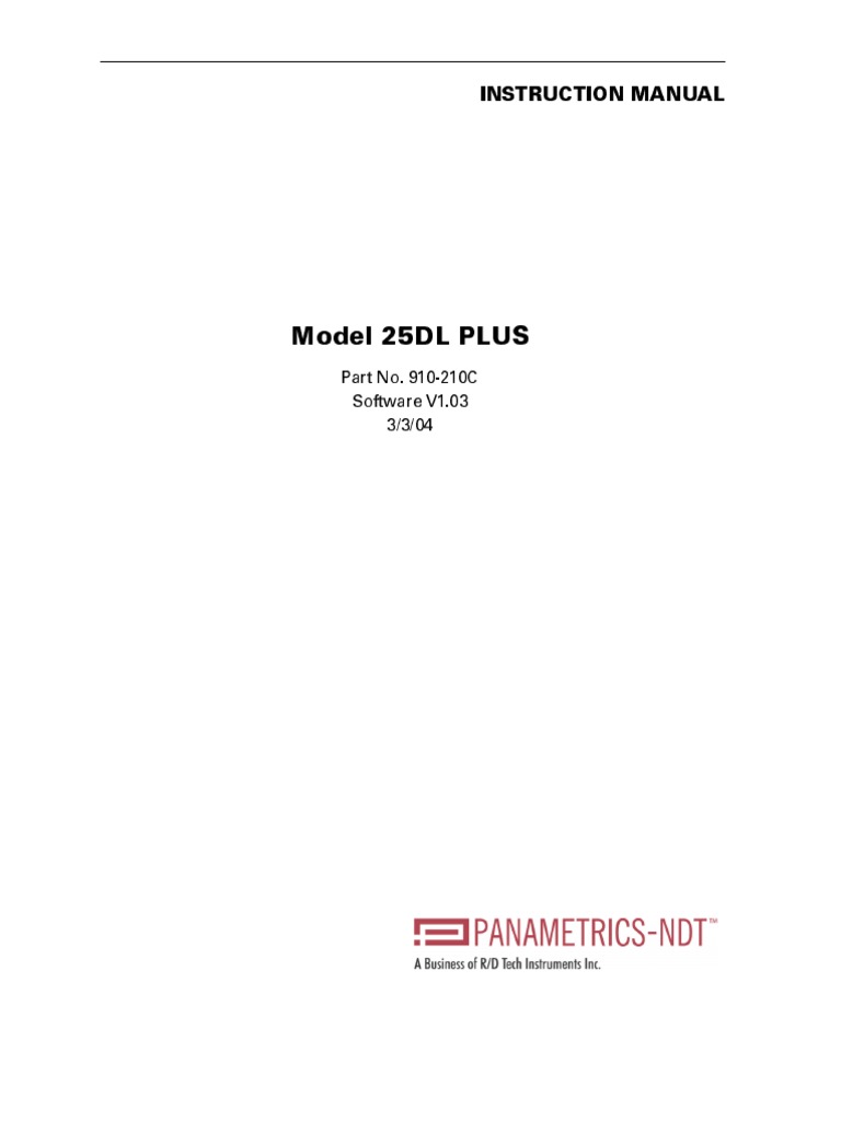 Panametrics 25DLP Instruction Manual | PDF | Calibration | Computer Keyboard