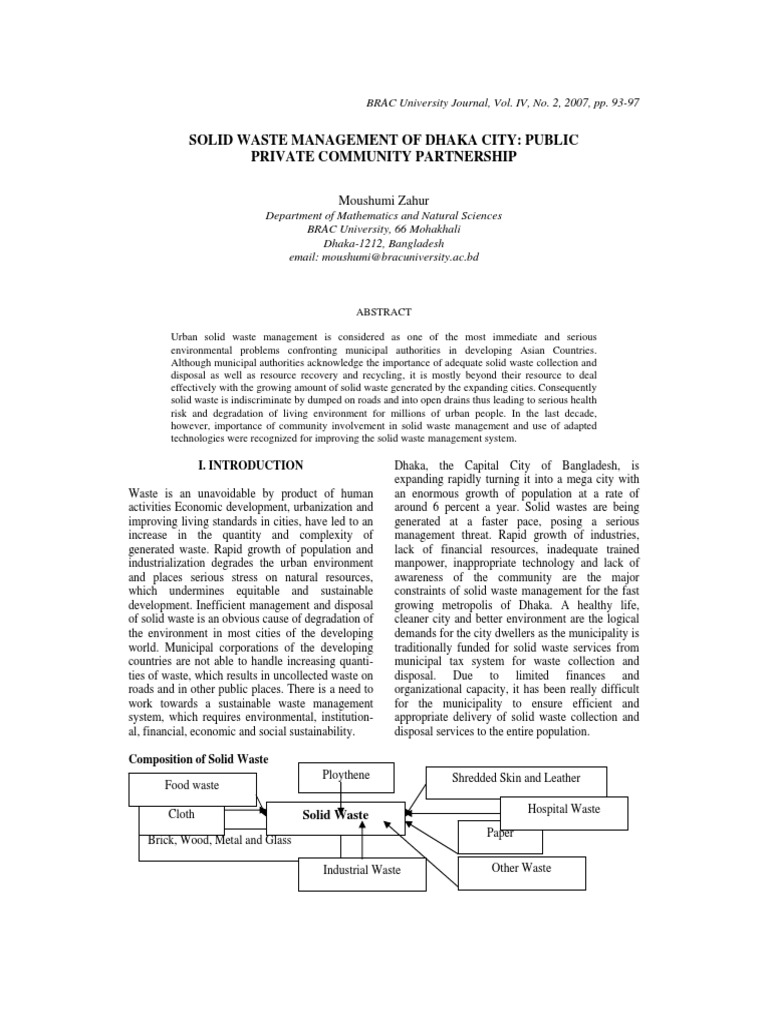 Solid Waste Management of Dhaka City PDF | PDF | Waste Management