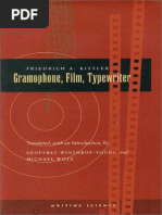 Gramophone Film Typewriter Friedrich A Kittler  PDF