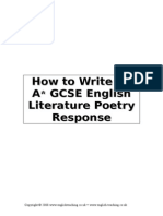 How To Write An A GCSE English Literature Poetry Response
