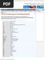 List of Chat and Text Message Acronyms and Shorthand | PDF