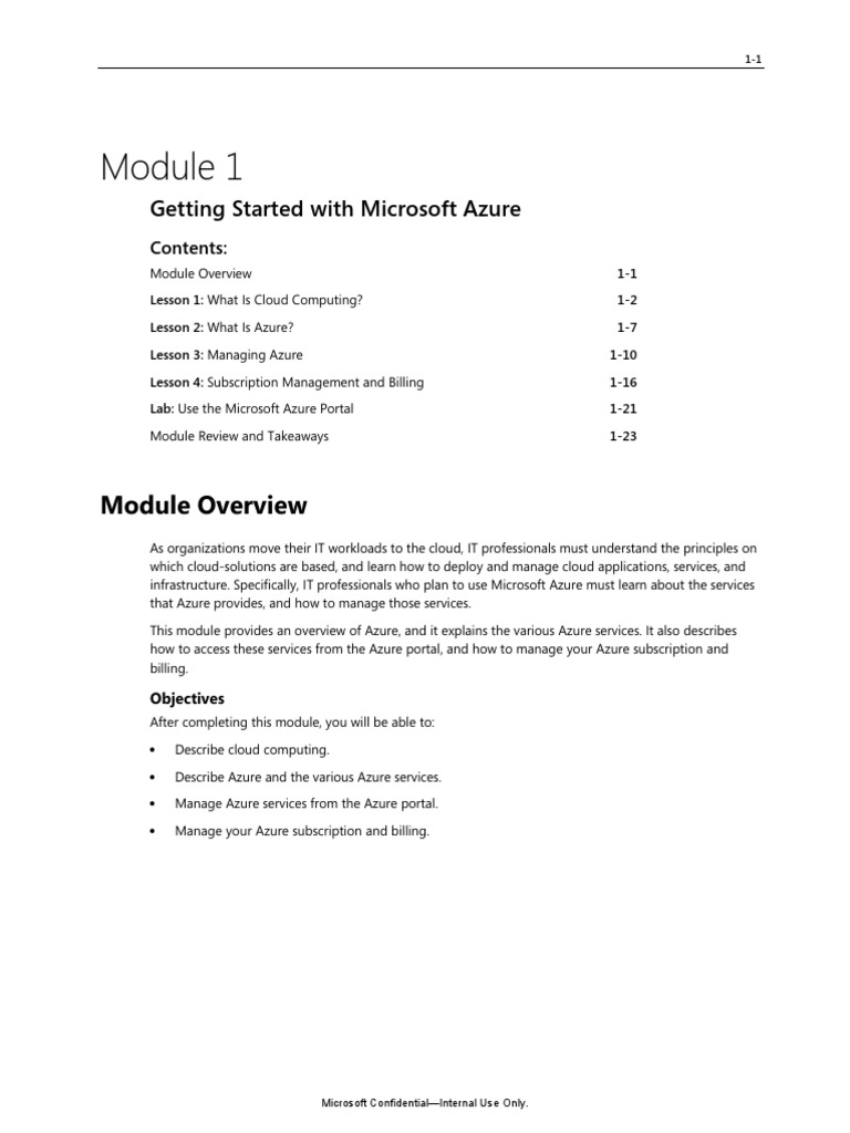 M01 Getting Started Student | PDF | Platform As A Service | Cloud Computing