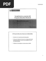 Exposición del Ministro de Educación sobre cumplimiento del Proyecto Educativo Nacional 2015