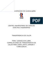 CONVECCION LIBRE, CORRELACIONES DE TRANSFERENCIA DE CALOR PARA CAPAS LIMITE LAMINAR Y TURBULENCIA