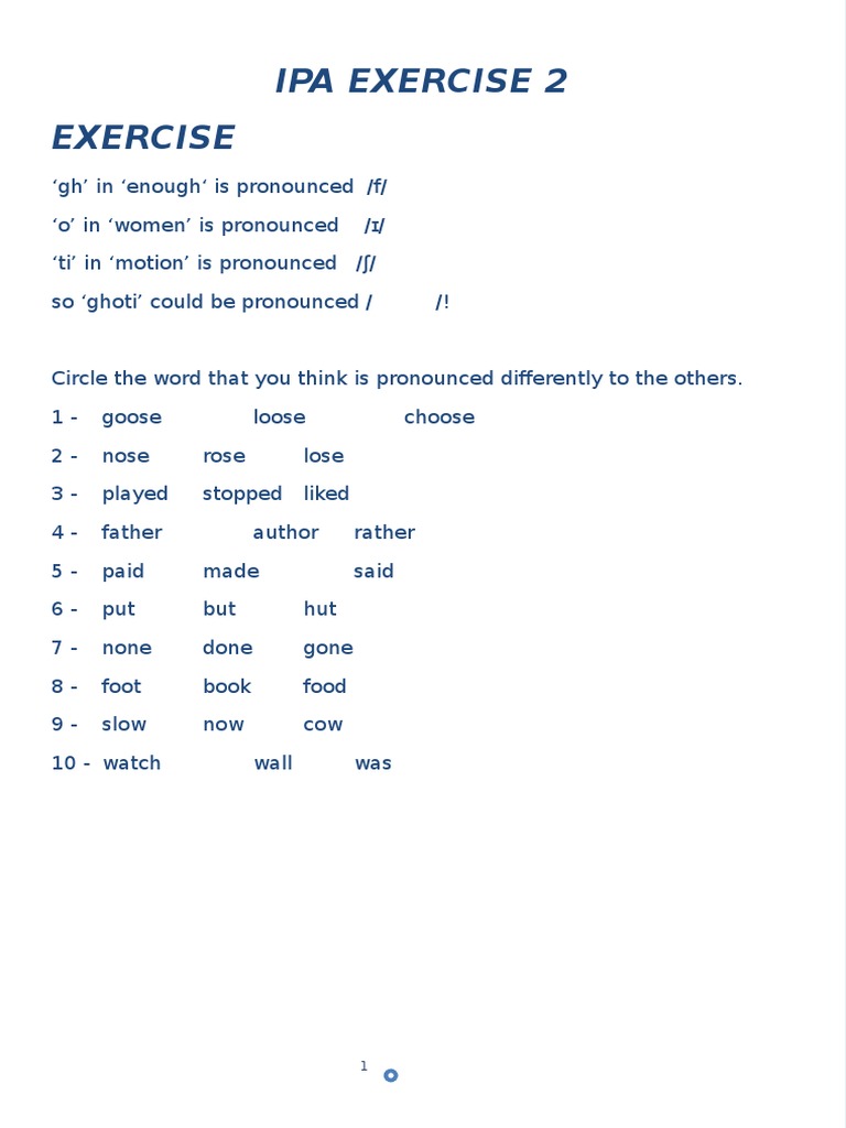 Ipa Exercise 2 - Transcript | PDF