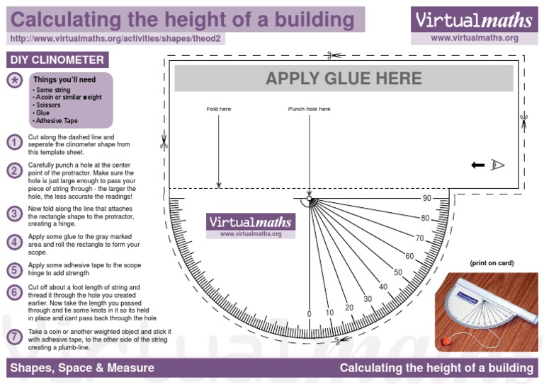 clinometer template pdf adhesive teaching mathematics