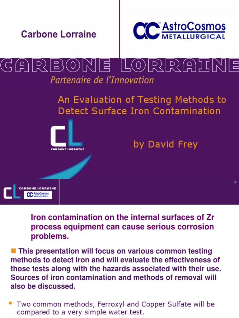 Feroxyl and Copper Sulfate Testing | PDF | Iron | Zirconium