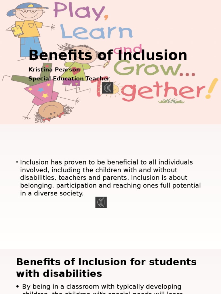 Benefits of Inclusion! | PDF | Inclusion (Education) | Special Education