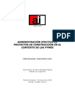 Administracion Efectiva de Proyectos de Construccion en El Contexto de Las Pymes