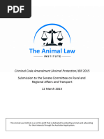 Download The Animal Law Institute - Submission on Criminal Code Amendment Animal Protection Bill 2015 by The Animal Law Institute SN258458410 doc pdf